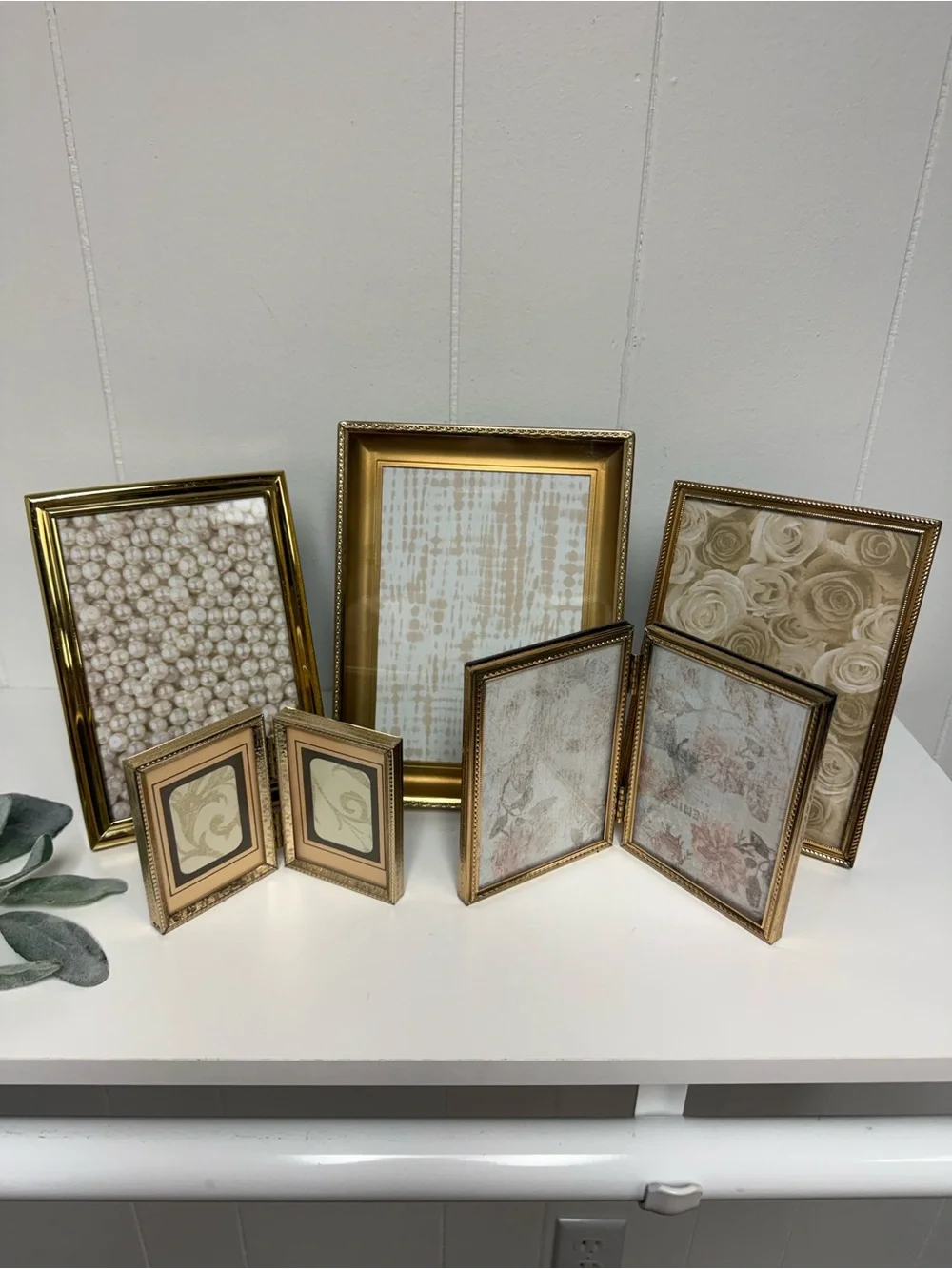 Vintage Mid-Century Brass & Goldtone Metal Picture Frame Bundle (Bundle of 5)